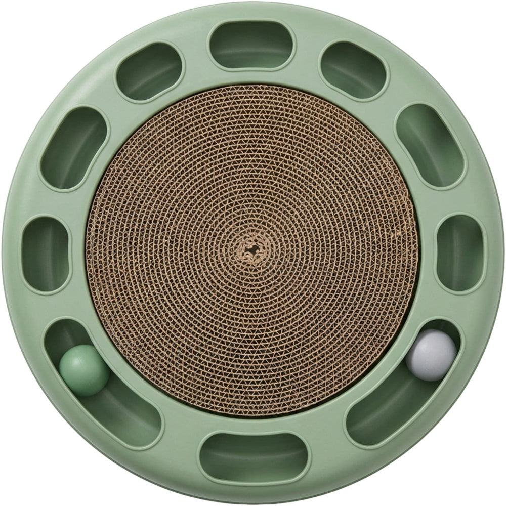 Thwgn Round Track Corrugated Cat Scratcher 16 Inch Sage - Product view