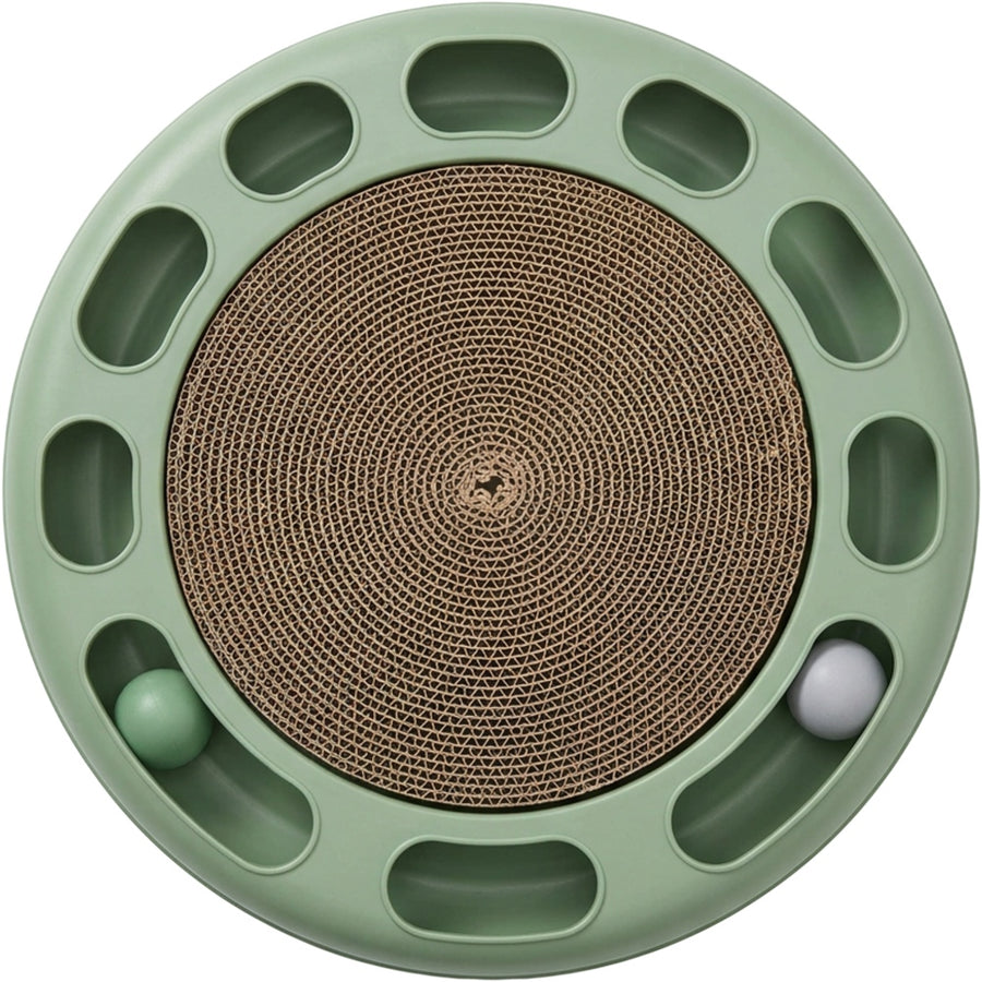 Thwgn Round Track Corrugated Cat Scratcher 16 Inch Sage